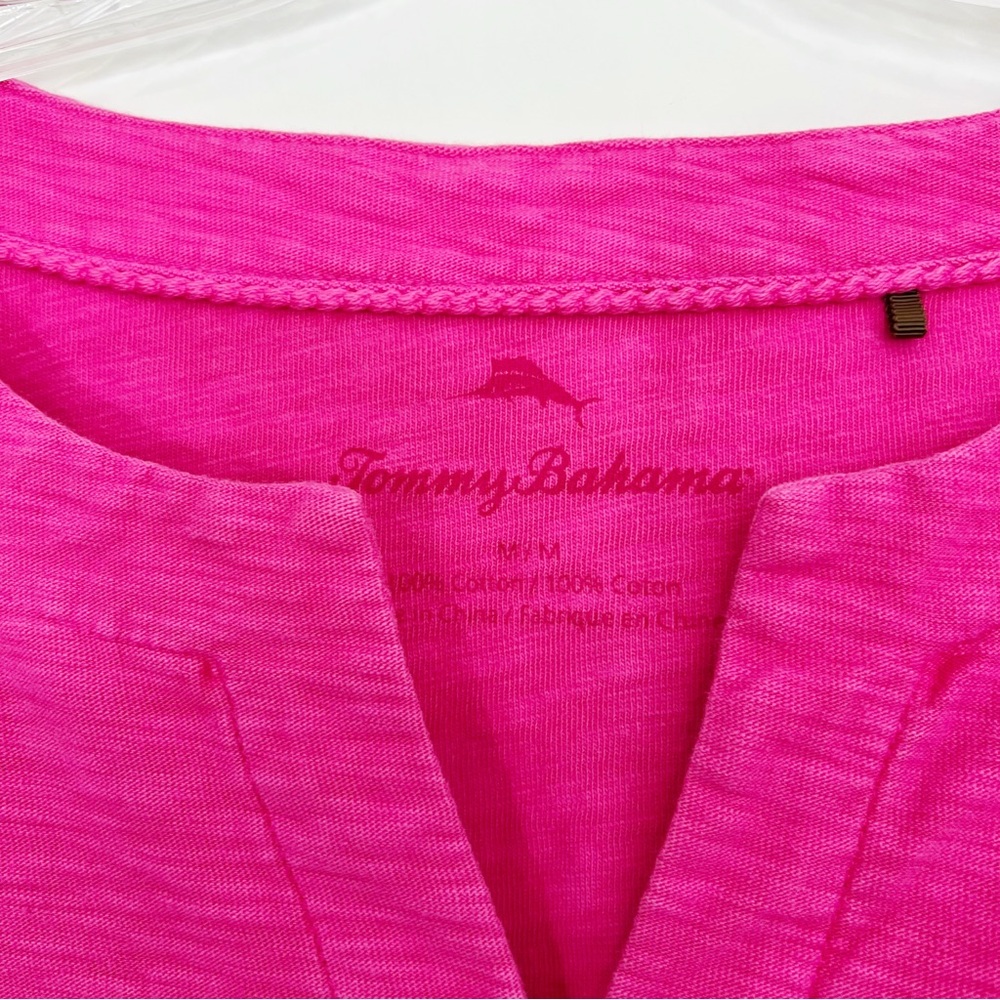 Tommy Bahama 3/4 Sleeve Solid Tunic Pink Knoll Jersey Cotton Size Medium View 6